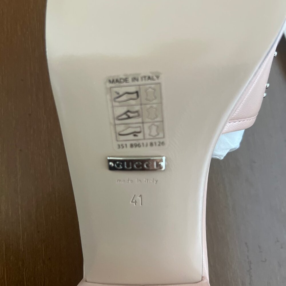 Authentic Gucci Pink Embellished Slide Sandals - Picture 8 of 8